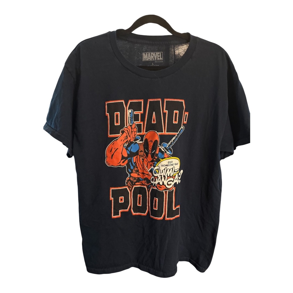 Marvel Deadpool Chimi Changa Graphic T Shirt Mens L Comic Superhero Tee